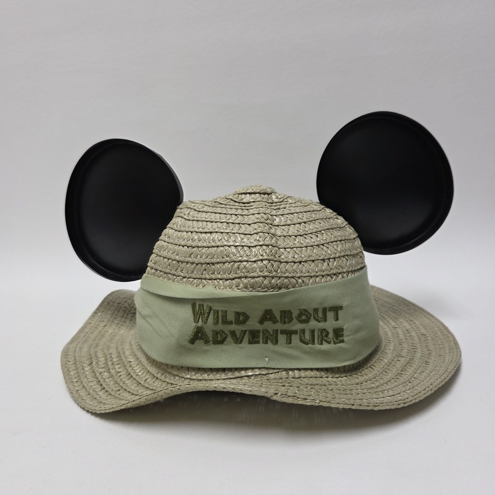 Disney World Wild About Adventure Mickey Mouse Ears Youth Safari Straw Hat
